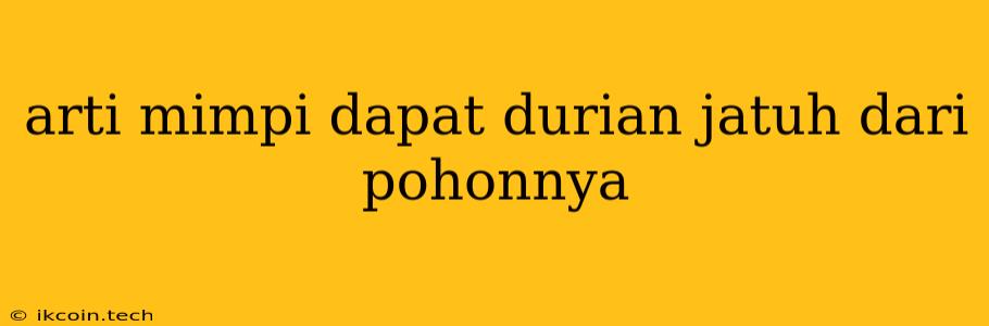 Arti Mimpi Dapat Durian Jatuh Dari Pohonnya