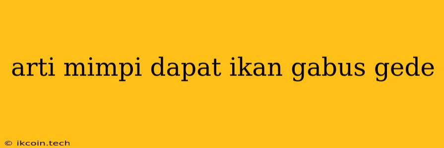 Arti Mimpi Dapat Ikan Gabus Gede