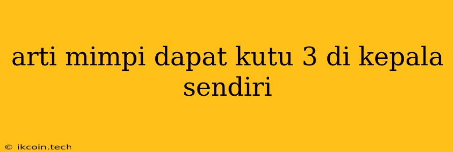 Arti Mimpi Dapat Kutu 3 Di Kepala Sendiri