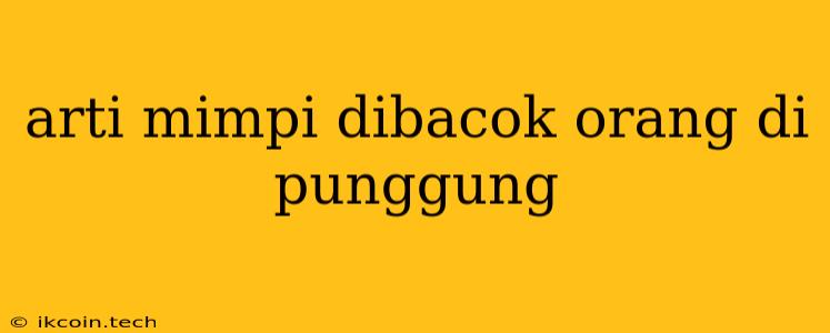 Arti Mimpi Dibacok Orang Di Punggung