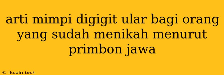 Arti Mimpi Digigit Ular Bagi Orang Yang Sudah Menikah Menurut Primbon Jawa