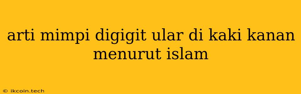 Arti Mimpi Digigit Ular Di Kaki Kanan Menurut Islam