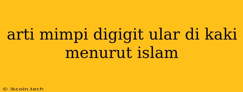 Arti Mimpi Digigit Ular Di Kaki Menurut Islam