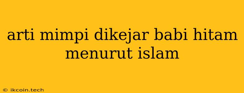 Arti Mimpi Dikejar Babi Hitam Menurut Islam