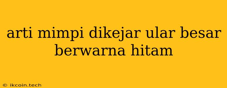 Arti Mimpi Dikejar Ular Besar Berwarna Hitam