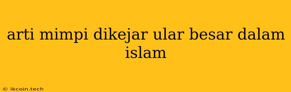 Arti Mimpi Dikejar Ular Besar Dalam Islam