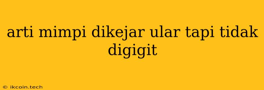 Arti Mimpi Dikejar Ular Tapi Tidak Digigit