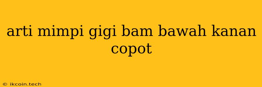 Arti Mimpi Gigi Bam Bawah Kanan Copot