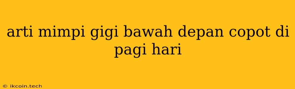 Arti Mimpi Gigi Bawah Depan Copot Di Pagi Hari