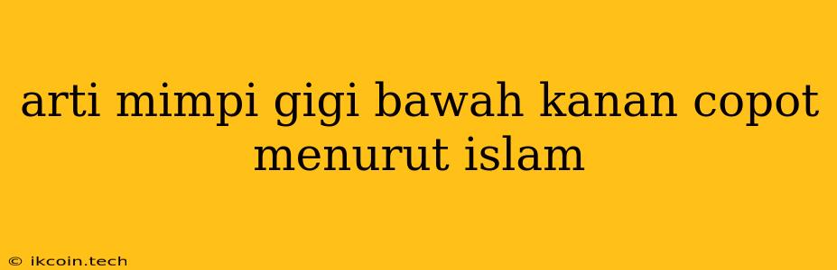 Arti Mimpi Gigi Bawah Kanan Copot Menurut Islam