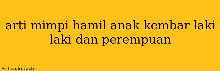 Arti Mimpi Hamil Anak Kembar Laki Laki Dan Perempuan