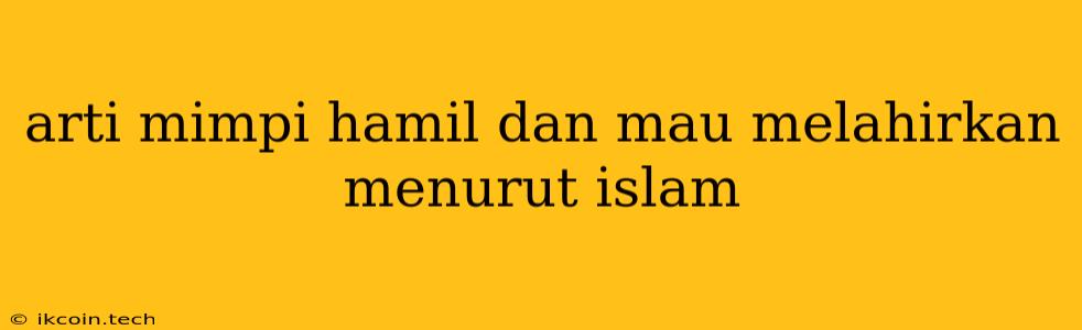 Arti Mimpi Hamil Dan Mau Melahirkan Menurut Islam