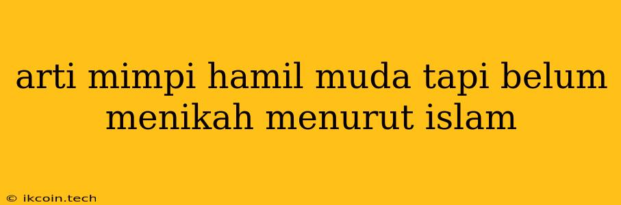 Arti Mimpi Hamil Muda Tapi Belum Menikah Menurut Islam