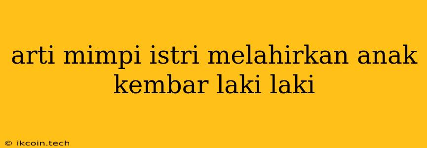 Arti Mimpi Istri Melahirkan Anak Kembar Laki Laki