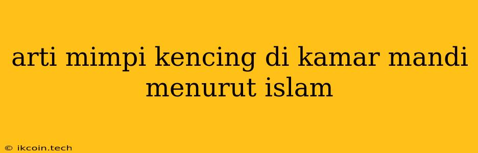 Arti Mimpi Kencing Di Kamar Mandi Menurut Islam