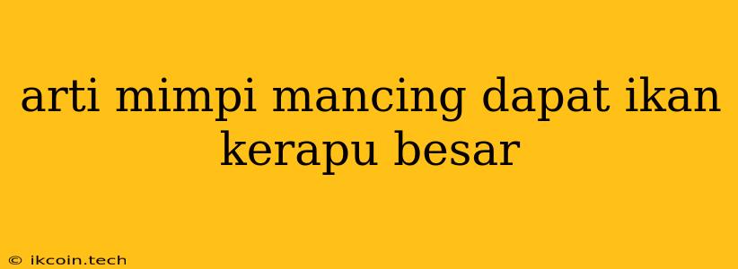 Arti Mimpi Mancing Dapat Ikan Kerapu Besar