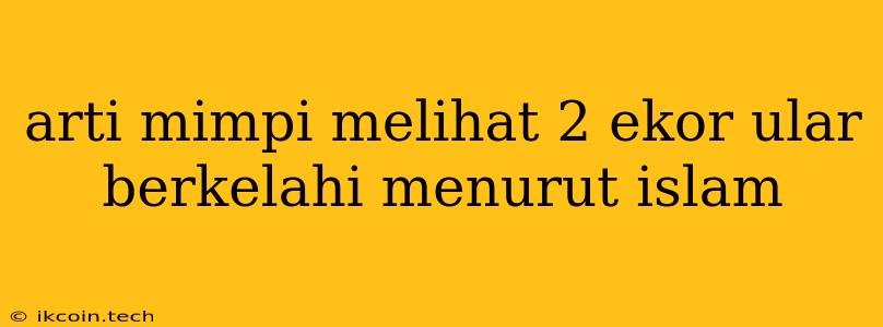 Arti Mimpi Melihat 2 Ekor Ular Berkelahi Menurut Islam