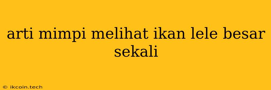 Arti Mimpi Melihat Ikan Lele Besar Sekali