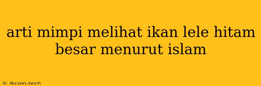 Arti Mimpi Melihat Ikan Lele Hitam Besar Menurut Islam