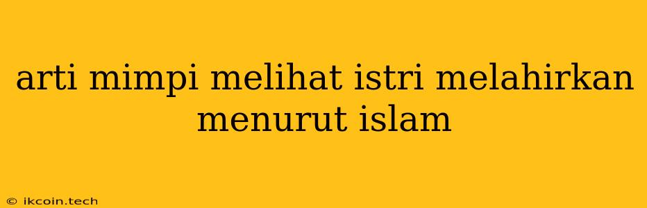 Arti Mimpi Melihat Istri Melahirkan Menurut Islam