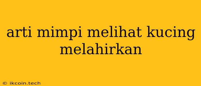 Arti Mimpi Melihat Kucing Melahirkan