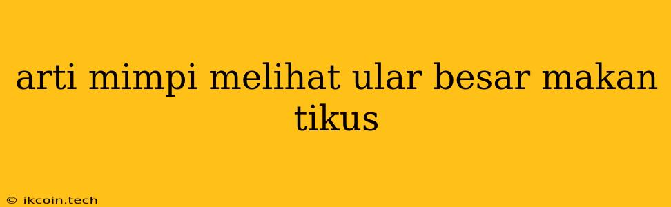 Arti Mimpi Melihat Ular Besar Makan Tikus