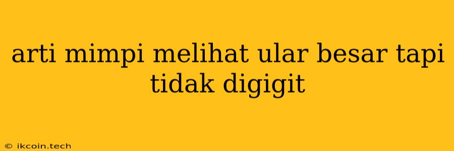 Arti Mimpi Melihat Ular Besar Tapi Tidak Digigit