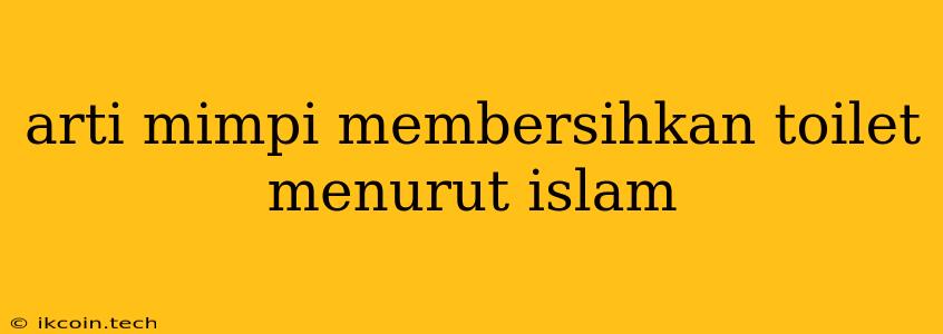 Arti Mimpi Membersihkan Toilet Menurut Islam