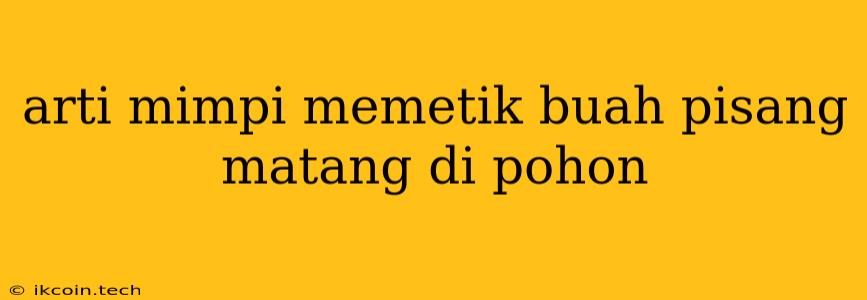 Arti Mimpi Memetik Buah Pisang Matang Di Pohon