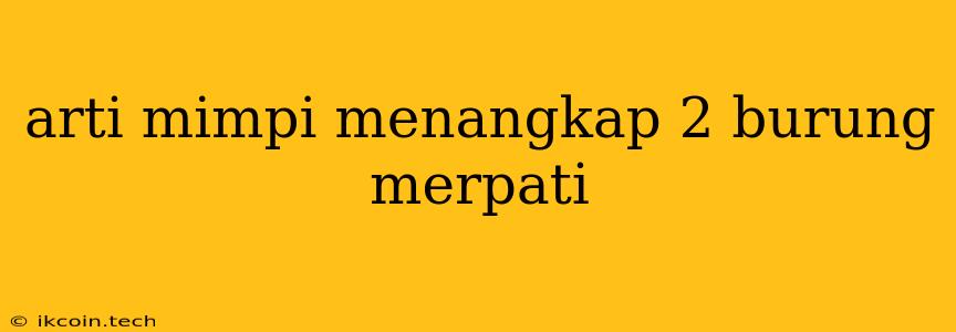 Arti Mimpi Menangkap 2 Burung Merpati