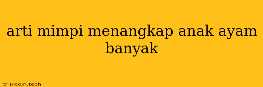 Arti Mimpi Menangkap Anak Ayam Banyak