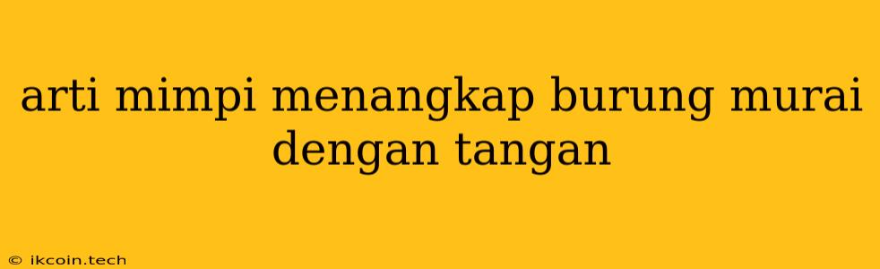 Arti Mimpi Menangkap Burung Murai Dengan Tangan