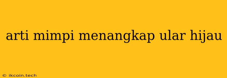 Arti Mimpi Menangkap Ular Hijau