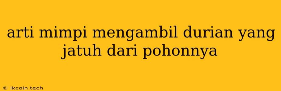 Arti Mimpi Mengambil Durian Yang Jatuh Dari Pohonnya