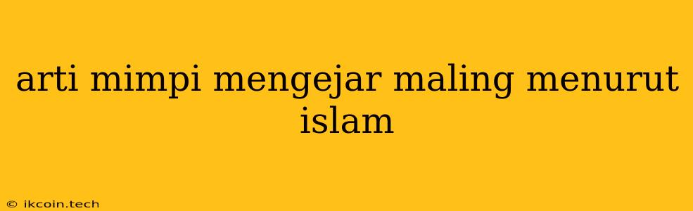 Arti Mimpi Mengejar Maling Menurut Islam