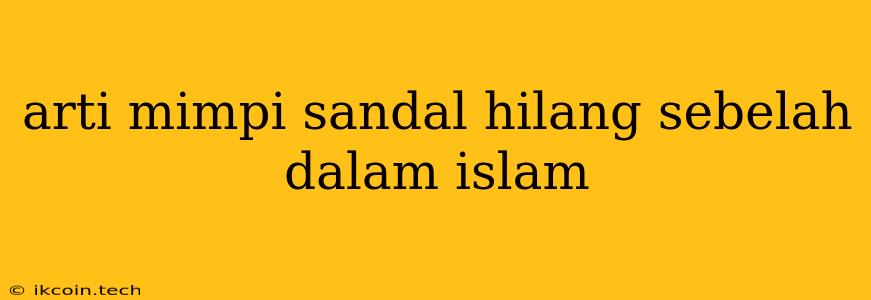 Arti Mimpi Sandal Hilang Sebelah Dalam Islam