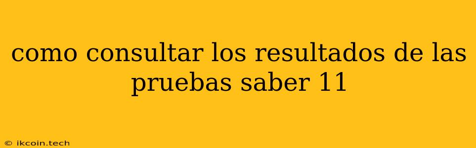 Como Consultar Los Resultados De Las Pruebas Saber 11