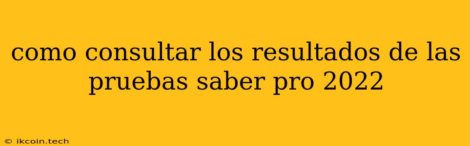 Como Consultar Los Resultados De Las Pruebas Saber Pro 2022