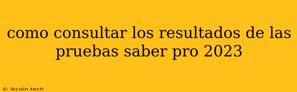 Como Consultar Los Resultados De Las Pruebas Saber Pro 2023