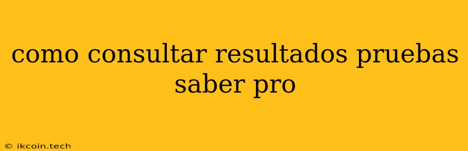 Como Consultar Resultados Pruebas Saber Pro